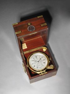 Een Victoriaanse tweedaagse marine chronometer met Hartnup-balans, ca. 1870