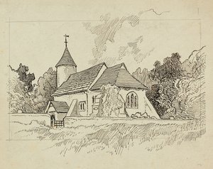 Buitenaanzicht van een niet-geïdentificeerde kerk