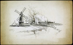 Wellington Windmolen, Barking, Groot-Londen door Charles George Harper
