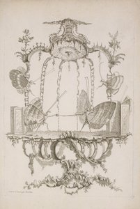 Het duel, uit Essai de Papilloneries Humaines par Saint Aubin, ca. 1756-60 door Charles Germain de Saint Aubin