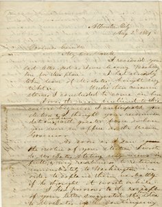 Brief ondertekend C. Gibson [Charles Gibson], Atlantic City, aan gouverneur Gamble [Hamilton R. Gamble], 2 augustus 1861 door Charles Gibson