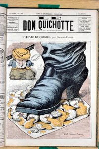 Omslag van Le Don Quixote, nummer 213, Satirique in kleuren door Charles Gilbert Martin