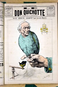 Omslag van Le Don Quixote, nummer 672, Satirisch in kleuren door Charles Gilbert Martin