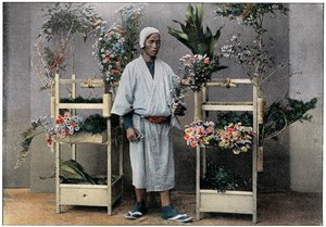 Bloemenhandelaar in Japan, ca. 1890