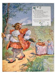 De kikker die zo groot wilde zijn als de os, ca. 1900 (gravure)