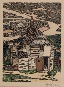 Cornish Cottage door Charles Ginner