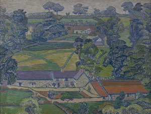 Landschap met Boerderijen door Charles Ginner