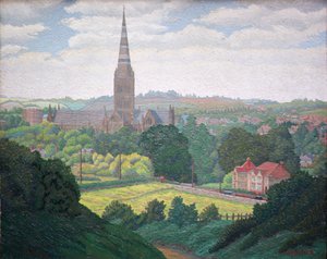 Kathedraal van Salisbury door Charles Ginner