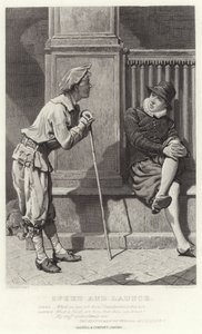 Speed en Launce, Twee edellieden van Verona, Act II, Scene V door Charles Green