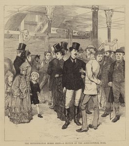 De Metropolitane Paardenshow, een Schets in de Landbouwhal door Charles Green
