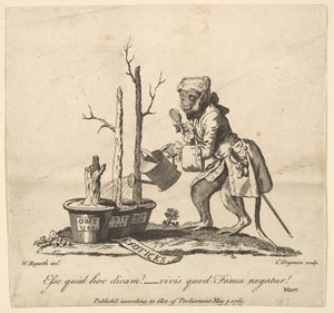 Sluitstuk van de catalogus van tentoongestelde schilderijen in Spring Garden door Charles Grignion