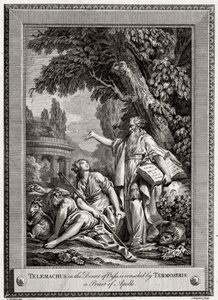 Telemachus, in de woestijn van Oasis, wordt getroost door Termosiris een priester van Apollo, 1774