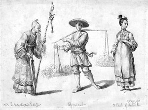 Drie Chinese figuren, 18e eeuw