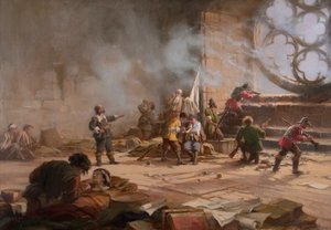 Het Beleg van Dundee, september 1651 door Charles Gustav Louis Phillips