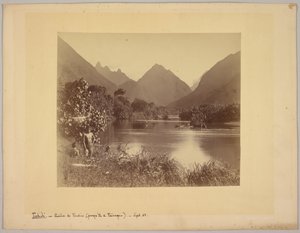 Tahiti. Rivier van Taubira (schiereiland Taïarapu) door Charles Gustave Spitz
