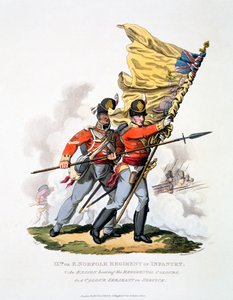 Uniform en Kleuren van het 9e of East Norfolk Regiment of Infantry, uit 