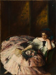 Souvenir van een internationaal bal Portret van Miss Kathleen Bruce door Charles Hasslewood Shannon