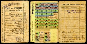 Rantsoeneringskaart Kledingkaart Secretariaat voor Industriële Productie Tweede Wereldoorlog 1941