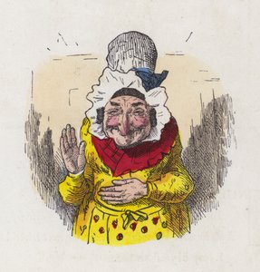Oude vrouw lachend door Charles Henry (after) Bennett