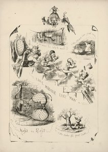 Pagina uit Spreuken met afbeeldingen door Charles H Bennett door Charles Henry (after) Bennett