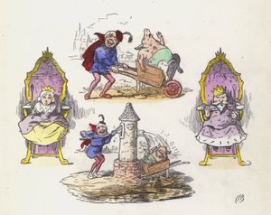Het Kleine Varkentje (gekleurde gravure)