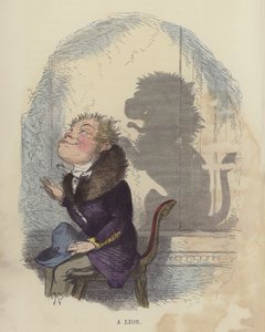 Een leeuw (gekleurde gravure)