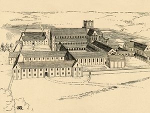 Exterieur van het Benedictijnenklooster, 1931