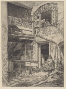Een Oude Binnenplaats (New Orleans) door Charles Henry White