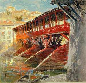 Ponte degli Alpini, Bassano del Grappa, c.1910 door Charles Hodge Mackie