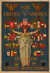 Voor verenigd Amerika, YWCA-divisie voor buitenlandse vrouwen door Charles Howard Walker