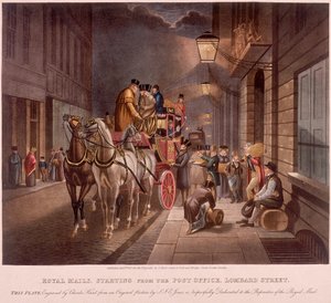 Algemeen Postkantoor, Lombard Street, Londen, 1827 door Charles Hunt