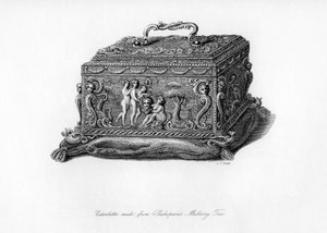 Gesneden cassolette gemaakt van het hout van Shakespeares moerbeiboom, 18e eeuw, 1840