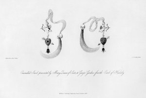 Geëmailleerd juweel gepresenteerd door Mary Queen of Scots aan George Gordon, 16e eeuw door Charles J. Smith