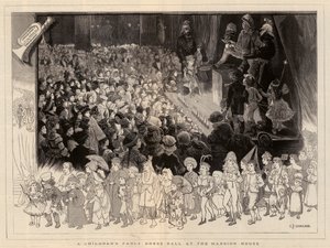 Een kinderbal in kostuum in het stadhuis