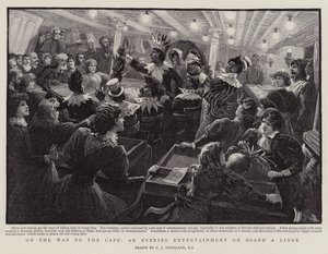 Op weg naar de Kaap, een avondvermaak aan boord van een lijnschip door Charles J. Staniland