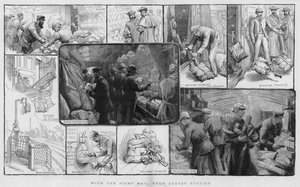 Met de nachttrein vanaf Euston Station (gravure) door Charles J. Staniland
