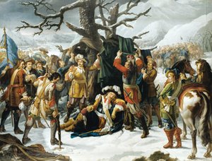 Maarschalk de Turenne slaapt op de vooravond van de Slag bij Turckheim