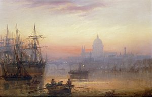 Het zwembad van Londen bij zonsondergang