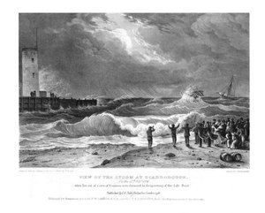 Uitzicht op de storm in Scarborough op 17 februari 1836