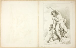 Figuur (recto en verso), uit Premier livre de figures d’Academies gravées en Partie par les Professeurs de l’ Académie Royale door Charles Joseph Natoire