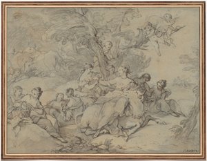 De roof van Europa, 1731 door Charles Joseph Natoire