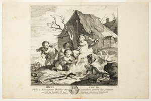 Winter, plaat vier uit Le Quatre Saisons door Charles Joseph Natoire
