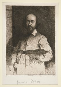 Portret van Daubigny door Charles Joshua Chaplin