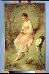 Jong Meisje met een Nest, eind jaren 1860 door Charles Joshua Chaplin