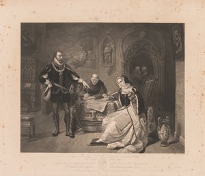 Ondertekening van het Doodsbevel van Lady Jane Grey door Charles Kennedy Burt