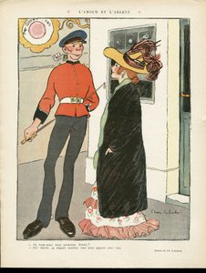 Illustratie van Chas-Laborde (1886-1941) in Le Lire, 27/07/12 - Liefde en Geld - Engeland Groot-Brittannië, Liefde, Mode, Hoed