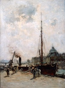 Uitzicht op het Instituut, 19e eeuw door Charles Lapostolet