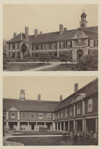 Morden College, Blackheath, Kent, Ingang en Deel van de Binnenplaats door Charles Latham