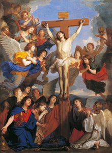 Kruisbeeld met engelen, circa 1660, door Charles Le Brun