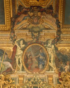 Decoraties in de Spiegelzaal, Paleis van Versailles (UNESCO Werelderfgoed) (detail) door Charles Le Brun